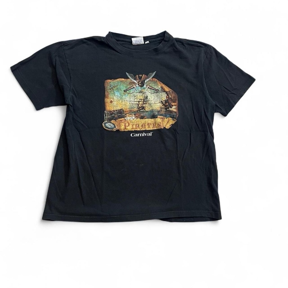 Pirates Carnival Black Short Sleeve T-Shirt Size XL Surf Skate Goth Grunge Emo